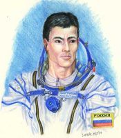 Sergei in Sokol pressure suit