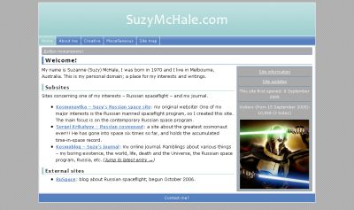 Site entrance page - 19/4/2007