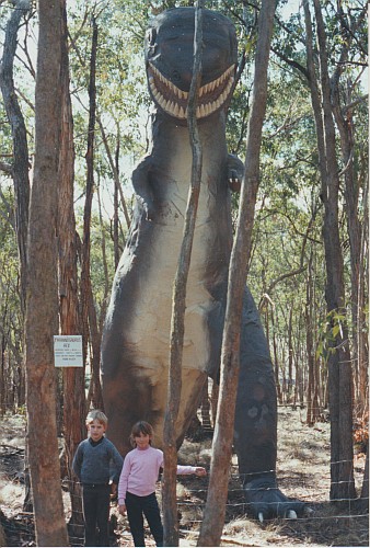 My cousin Phillip and myself in front of T-Rex