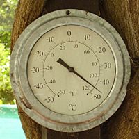 Outside thermometer temperature – 46&deg;C!