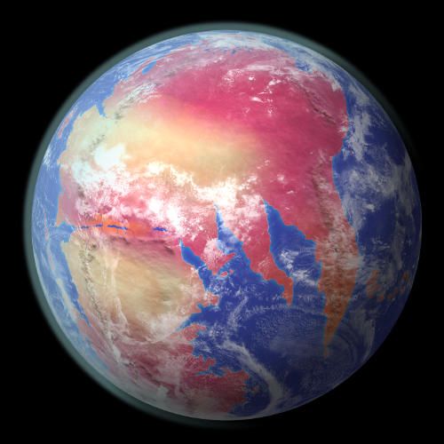 Globe render of my alien planet