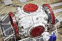 Prichal module at Baikonur in preparation for launch